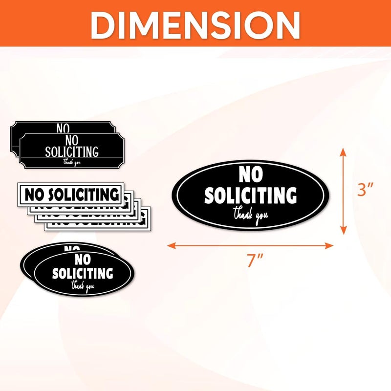 RABOWA Pack 6 Pcs No Soliciting Signs Sticker for House Vehicles Caution Labels Warning Sign Indoor Outdoor Front Door Window Bumper Stickers Removable Vinyl Decals Bulk Home Accessories - Image 2